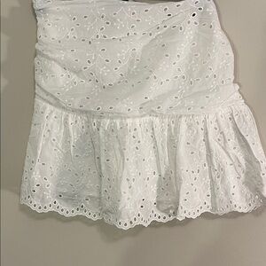 Zara White Eyelet Mini Skirt